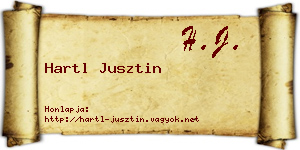Hartl Jusztin névjegykártya
